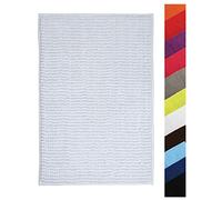 MSV France Alfombra de baño Chenilla 60 x 90 cm Microfibra antideslizante Chocolate