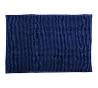 MSV - Alfombra de baño Chenilla - Microfibra antideslizante y secado rápido - 60 x 90 cm Azul oscuro