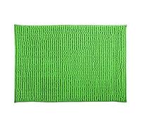MSV - Alfombra de baño de Microfibra de Chenilla - Pelo Largo, Antideslizante - Lavable a máquina - Práctico Lazo para Colgar - Máxima Comodidad e higiene - Verde albahaca - Individual - 60 x 90 cm
