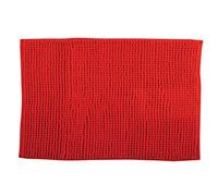 MSV - Alfombra de baño de Microfibra de Chenilla - Pelo Largo, Antideslizante - Lavable a máquina - Práctico Lazo para Colgar - Máxima Comodidad e higiene - Rojo - Individual - 50 x 80 cm