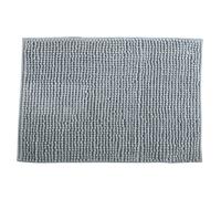 MSV - Alfombra de baño de Microfibra de Chenilla - Pelo Largo, Antideslizante - Lavable a máquina - Práctico Lazo para Colgar - Máxima Comodidad e higiene - Gris Claro - Individual - 50 x 80 cm