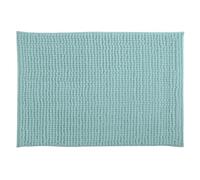 MSV - Alfombra de baño de Microfibra de Chenilla - Pelo Largo, Antideslizante - Lavable a máquina - Práctico Lazo para Colgar - Máxima Comodidad e higiene - Azul océano - Individual - 40 x 60 cm