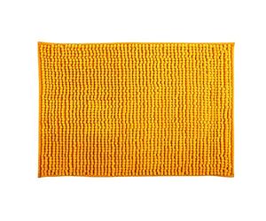 MSV - Alfombra de baño de Microfibra de Chenilla - Pelo Largo, Antideslizante - Lavable a máquina - Práctico Lazo para Colgar - Máxima Comodidad e higiene - Color azafrán - Individual - 50 x 80 cm