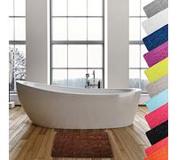 MSV - Alfombra de baño de Microfibra Pebble - Absorbente y Antideslizante - 50 x 80 cm - Chocolate - Suave, cómoda y de Secado rápido - Ideal para baño y Ducha