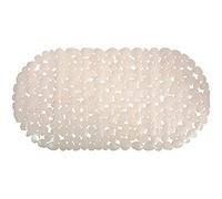 MSV - Alfombra de baño de PVC con piedritas - 100% Libre de ftalatos - 68 x 35 cm - Beige - Superficie Antideslizante para Mayor Seguridad y Comodidad - Fácil de Limpiar