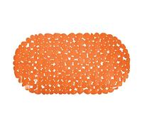 MSV - Alfombra de baño de PVC con piedritas - 100% Libre de ftalatos - 68 x 35 cm - Naranja - Superficie Antideslizante para Mayor Seguridad y Comodidad - Fácil de Limpiar