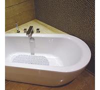 MSV - Alfombra de baño de PVC con piedritas - Antideslizante - Seguridad y Comodidad - 99 x 39 cm - Transparente - Superficie Texturizada - Apta para Todo Tipo de bañeras