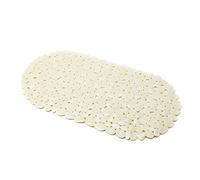 MSV Alfombra de baño Pebbles de PVC 68x35cm en Blanco, Cloruro de polivinilo, 68 x 35 cm (Rectangular)