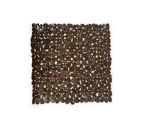 MSV Alfombra DE Ducha PVC Piedra 53X53CM Chocolate, Cloruro de polivinilo, Marrón, 53x53x0.1 cm