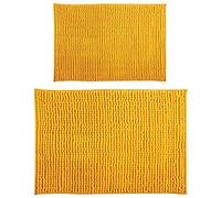 MSV - Alfombrilla de baño (40 x 60 cm, 60 x 90 cm, 2 Unidades), Color Amarillo