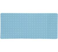 MSV - Alfombrilla de baño Antideslizante - Quadro Rubber - 36 x 76 cm - Azul Claro - Diseño Moderno para un baño Seguro - Superficie Texturizada para un Agarre óptimo