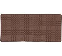 MSV - Alfombrilla de baño Antideslizante - Quadro Rubber - 36 x 76 cm - Chocolate - Diseño Moderno para un baño Seguro - Superficie Texturizada para un Agarre óptimo