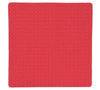 MSV - Alfombrilla de ducha antideslizante - Quadro Rubber - 54 x 54 cm - Roja - Superficie de ducha segura - Apta para todo tipo de suelos - Fácil de limpiar