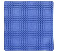 MSV - Alfombrilla de Ducha de Goma Antideslizante Quadro - 54 x 54 cm - Azul Oscuro - Superficie Texturizada para Mayor Seguridad - Diseñada para duchas y bañeras estándar