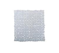 MSV - Alfombrilla de Ducha de PVC con piedritas - Antideslizante para Mayor Seguridad - 53 x 53 cm - Transparente - Comodidad y Estabilidad - Fácil de Limpiar