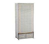 Msv Armario de Tela XL con 2 cajones, Plegable, para Camping, con Barra para Colgar, 75 x 45 x 160 cm