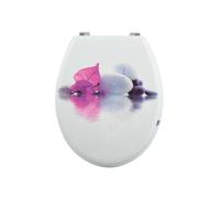 MSV Asiento DE BAÑO MDF Bornéo-BISAGRAS DE Acero Inoxidable, Multicolor, 42.5x36.5x1.7 cm