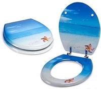 MSV Asiento DE BAÑO MDF 'Paraiso'', Acero Inoxidable, Multicolor, 42.5x36.5x1.7 cm