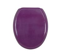 MSV - Asiento de inodoro CLÉO MDF - Bisagras de acero inoxidable - Uso en baño - 30 x 20 x 15 cm - Morado