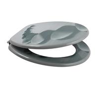 MSV Asiento de inodoro 140548 - MDF, bisagras acero inoxidable, diseño guijas