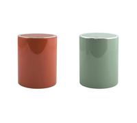 MSV Aspen Set de 2 Papeleras 6 L Terracota y Verde | tapa con cierre suave, cubo interior extraíble, terracota / verde