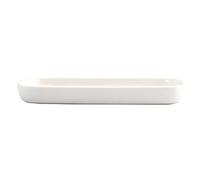 MSV Bandeja de cerámica para baño, Organizador de baño, Plato para Frutas, té, cosméticos, Joyas, Ovalado, para Lavabo, baño, armarios, Color Blanco Mate