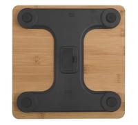 MSV Báscula Digital de baño con Cristal de Seguridad, diseño Fino, bambú, 180 kg, marrón