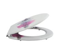 MSV Borneo - Asiento de baño MDF, bisagras de Acero Inoxidable, Multicolor