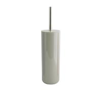 MSV Cepillo para WC Portacepillos para WC Recipiente para Cepillos Inagua - Conjunto para WC de Poliestireno Cepillo con Mango de Acero Inoxidable Color Topo