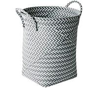 MSV CESTA ROPA 35X35X45CM GRIS CLARO Y BLANCO, Grande