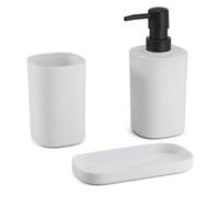 MSV Bad Accessoires - Dispensador de jabón, jabonera, Vaso para cepillos de Dientes, Color Blanco Mate