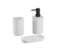 MSV Bad Accessoires - Dispensador de jabón, jabonera, Vaso para cepillos de Dientes, Color Blanco Mate