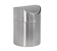 MSV - Contenedor basculante de sobremesa o para cosméticos - 1,5 L - Acero inoxidable - Diseño compacto - Tapa basculante - Ideal para cocina, oficina, baño, coche, camping - Moderno y práctico