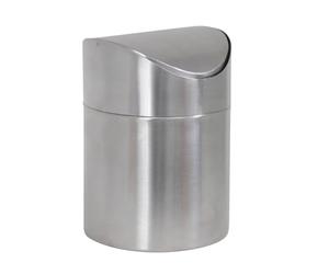 MSV - Contenedor basculante de sobremesa o para cosméticos - 1,5 L - Acero inoxidable - Diseño compacto - Tapa basculante - Ideal para cocina, oficina, baño, coche, camping - Moderno y práctico