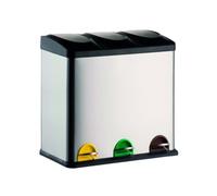 MSV Papelera, Acero Inoxidable, Plateado, 60,5 x 34 x 60,5 cm