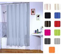 MSV Cortina de Baño, Plástico y Poliéster, Beige y Gris Claro, 40x50x3 cm