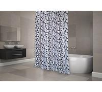 MSV Cortina de Ducha de poliéster de Premium Calula, poliéster, Gris, 180 x 200 cm