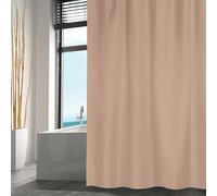 MSV - Cortina de Ducha Poly 180 x 200 cm - Capuchino - Impermeable y Resistente al Moho - Tejido de poliéster - Diseño Moderno y Elegante - Ojales Reforzados