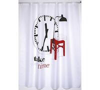 MSV cortina de ducha Premium Tómate tu tiempo 180 x 200 cm, poliéster, multicolor, 30 x 20 x 15 cm