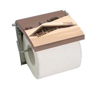 MSV Cottage-Chalet Sepia Portarrollos de Papel higiénico, Acero Inoxidable, Multicolor, 17,5x3x19,5 cm