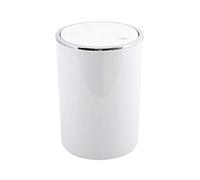 MSV Cubo de Basura 6 litros, ABS Plástico, colección KAMAKA, Color Blanco, Ø18,5 x 26 cm