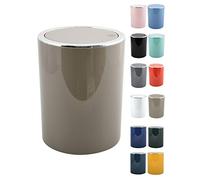 MSV Cubo de Basura 6 litros, ABS Plástico, colección KAMAKA, Color MARRÓN, Ø18,5 x 26 cm