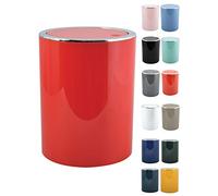 MSV Cubo de Basura 6 litros, ABS Plástico, colección KAMAKA, Color Rojo, Ø18,5 x 26 cm