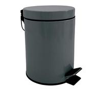 Msv Basura con Pedal para cosméticos, Color Antracita, 3 litros, con Cubo Interior extraíble, Acero