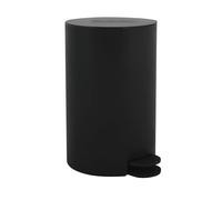 MSV - Papelera Osaki para cosméticos - 3 litros - Tapa - Con pedal para inodoros y baños - Compacta - Espacio reducido - Contenedor interior extraíble - Color negro