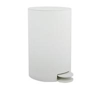 MSV - Papelera Osaki para cosméticos - 3 litros - Tapa - Con pedal para baños y aseos - Compacta - Espacio reducido - Contenedor interior extraíble - Blanco