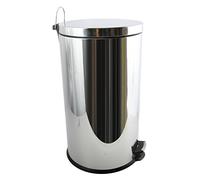 MSV Cubo DE Basura DE Acero Inoxidable Acabo Brillante, Plateado, 63x36x36 cm