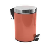 MSV Cubo de basura de terracota rojo con pedal - 3 litros - con cubo interior extraíble