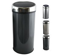 MSV Cubo de Basura INOX Touch 30 L, Antracita