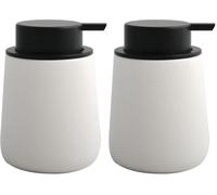 MSV - Dispensador de Jabón Cerámico - MAONIE Blanco Mate - 300 ML - Elegante y Práctico para Baño - Ideal para Estilo Contemporáneo - Ø 75 x 175 mm - Uso Diario (Paquete de 2)